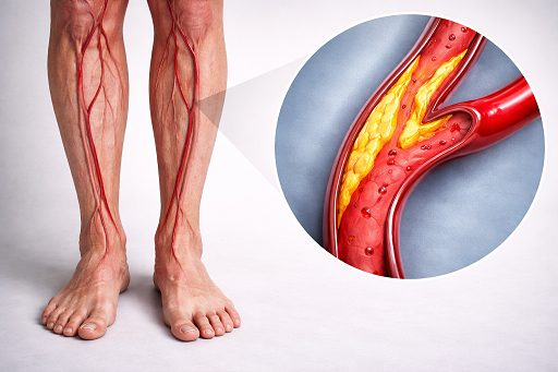 Estreitamento ou entupimento severo das artérias que levam sangue oxigenado para as pernas e braços