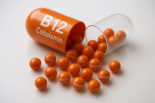 Diminuição no nível sanguíneo de vitamina B12
